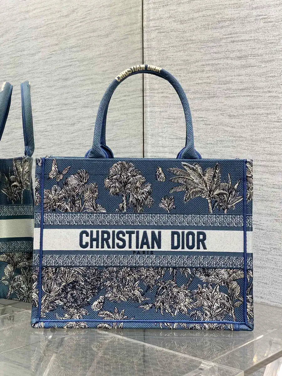Dior Palm Tree Embroidered Tote Bag image 1