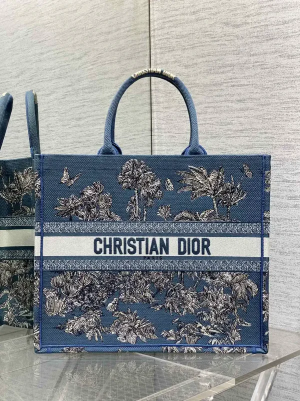 Dior Palm Tree Embroidered Tote Bag image 1
