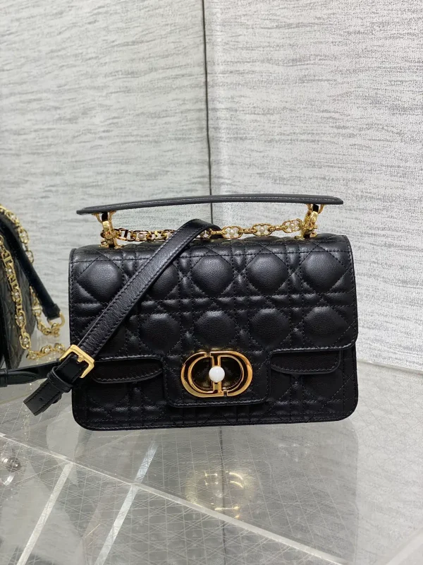Dior Quilted Pearl Chain Top Handle Bag image 1