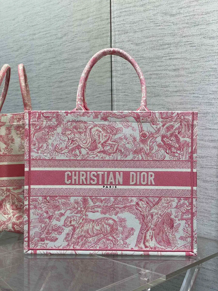 Dior Tiger Jungle Embroidered Tote Bag image 1