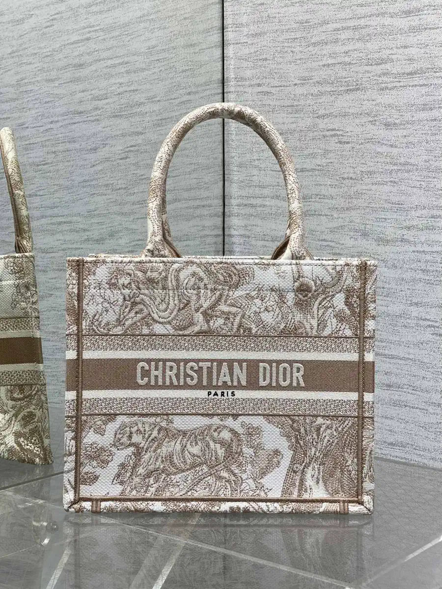 Dior Embroidered Small Tote Bag image 1