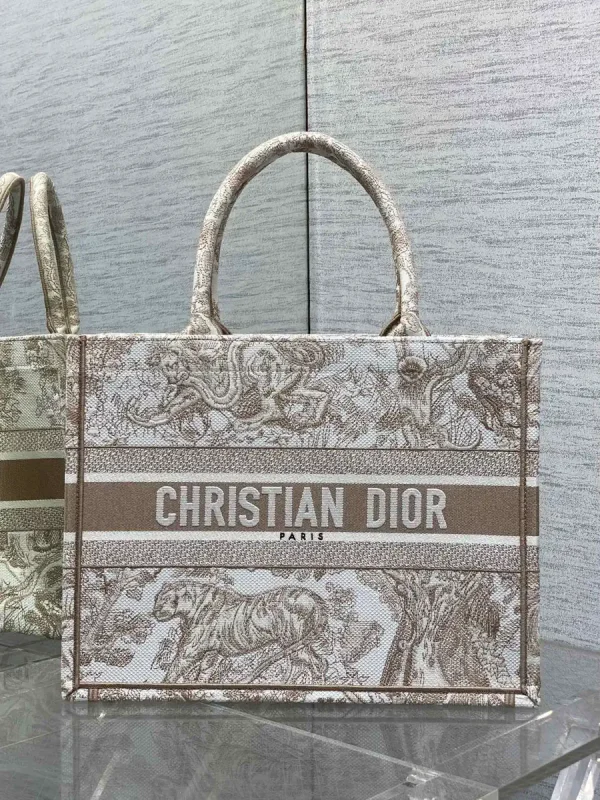 Dior Tiger Jungle Embroidered Tote Bag image 1
