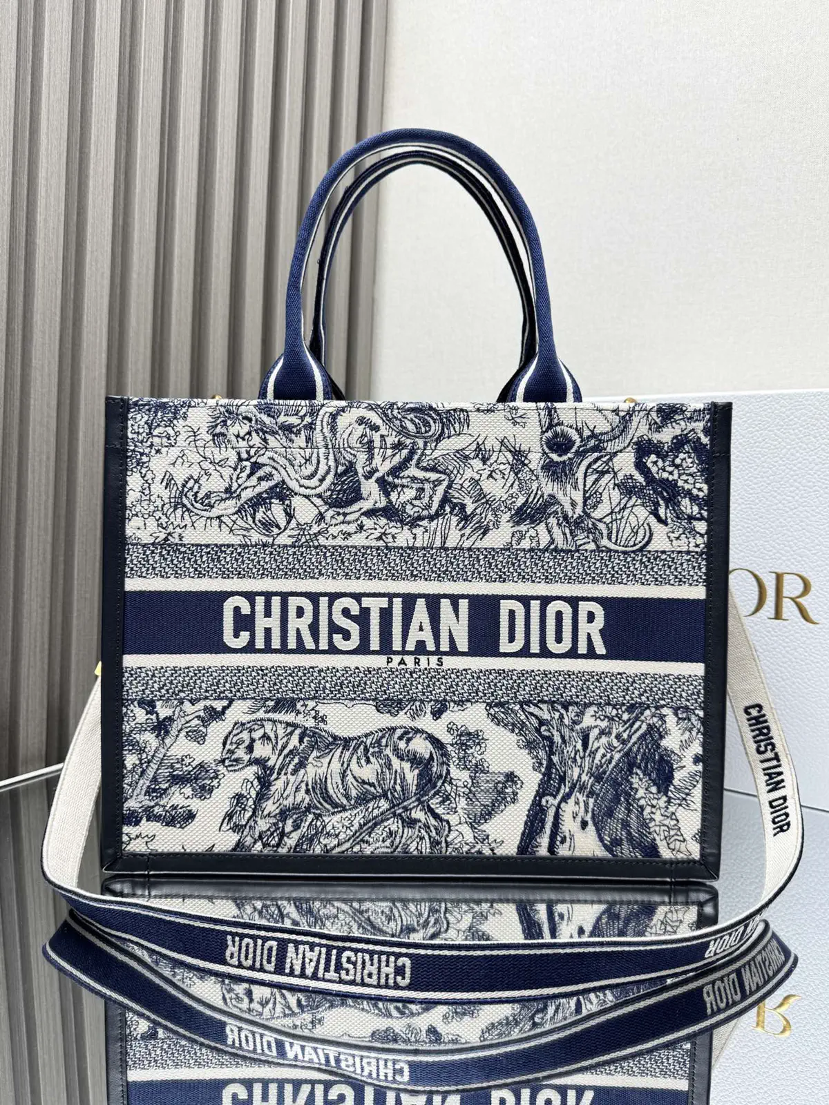 Dior Embroidered Book Tote Bag image 1