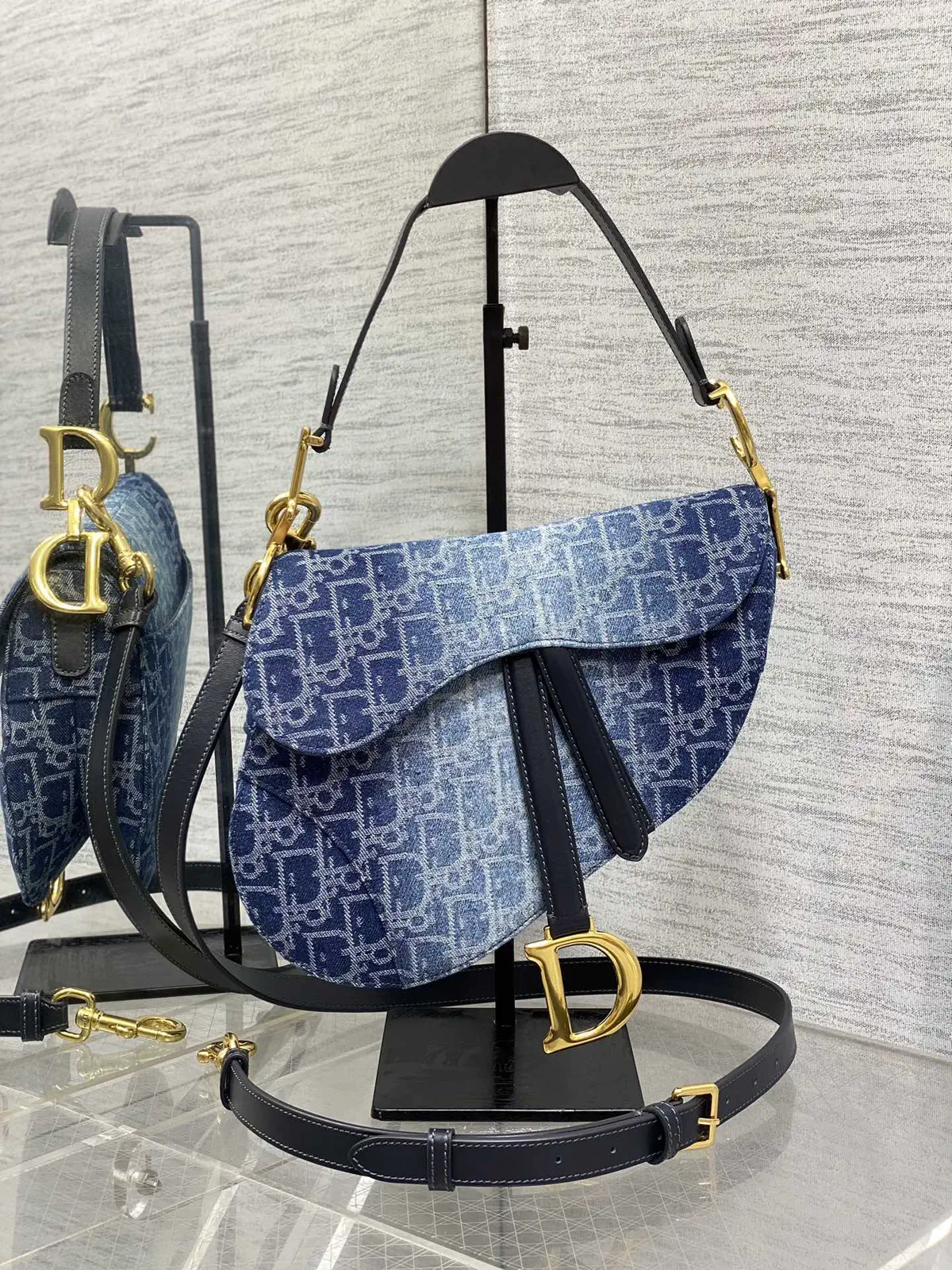 Dior Monogram Denim Saddle Shoulder Bag image 1