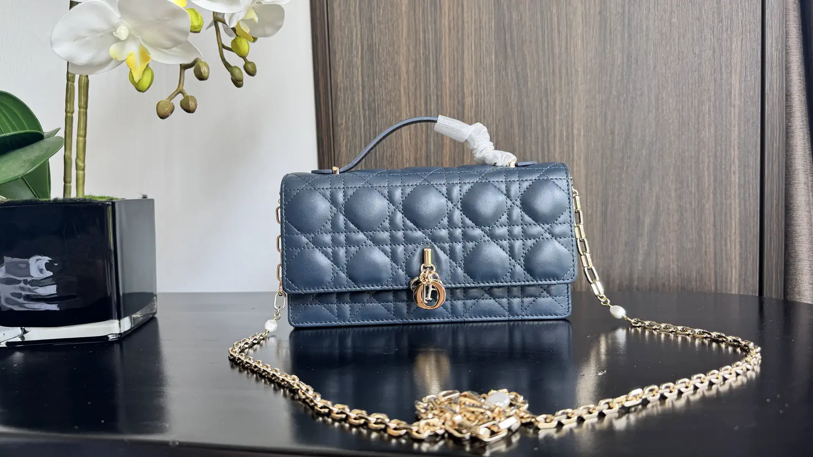 Dior Quilted Top Handle Crossbody Clutch Bag image 1