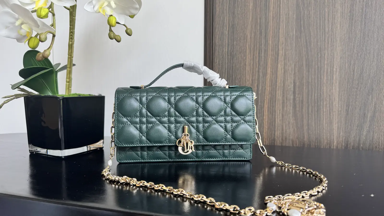 Dior Quilted Top Handle Chain Bag image 1