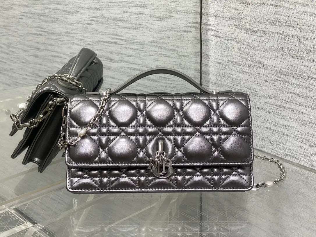 Dior Quilted Pearl Chain Clutch image 1