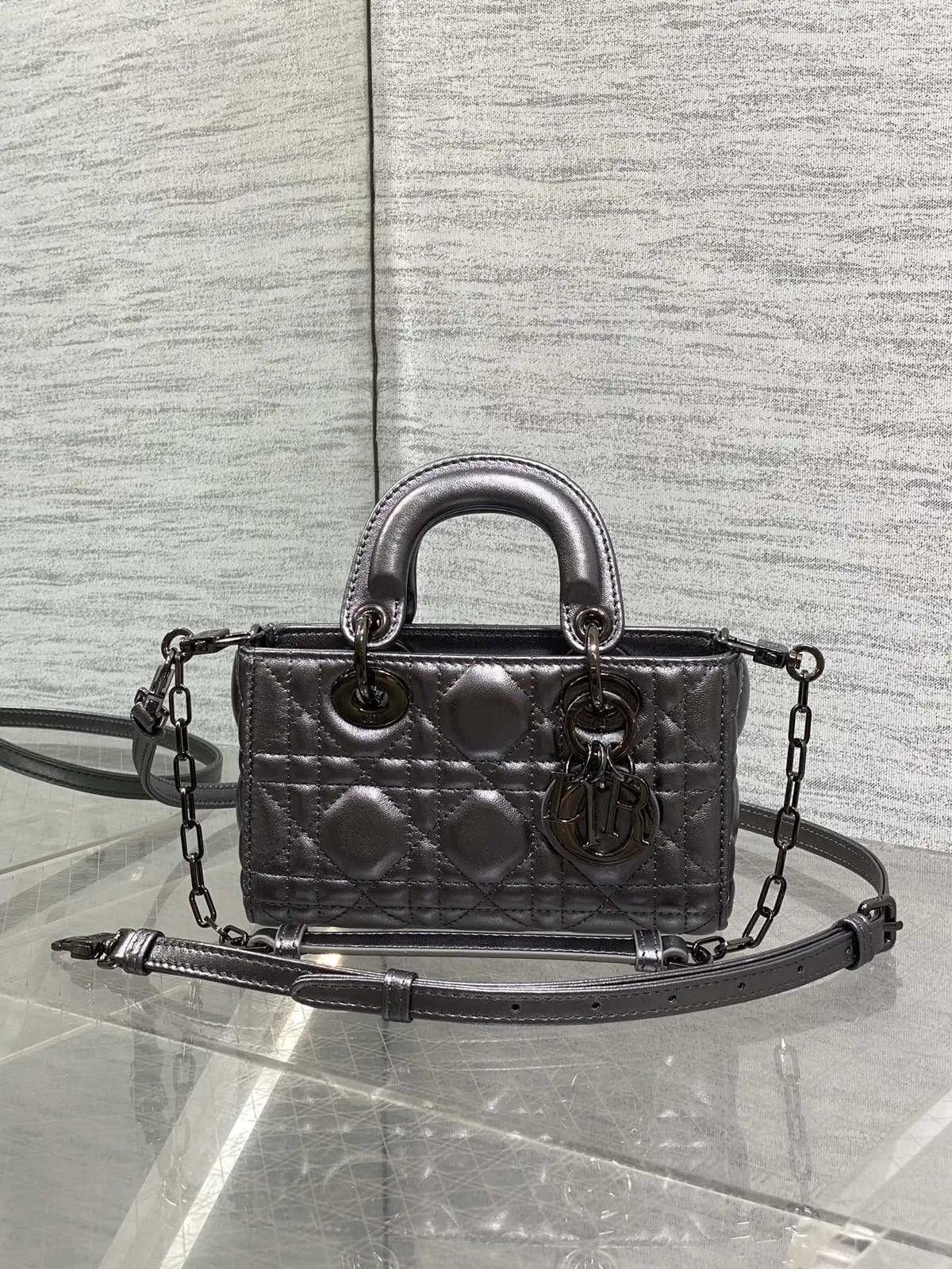 Dior D-Joy Quilted Top Handle Bag image 1
