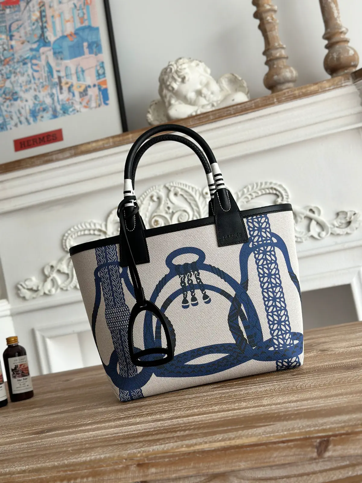Hermès Canvas Printed Tote Bag image 1