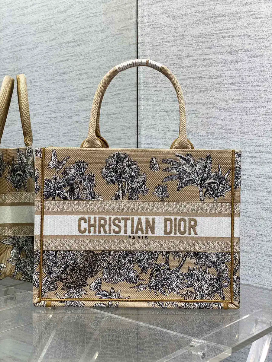 Dior Palm Tree Embroidered Tote Bag image 1