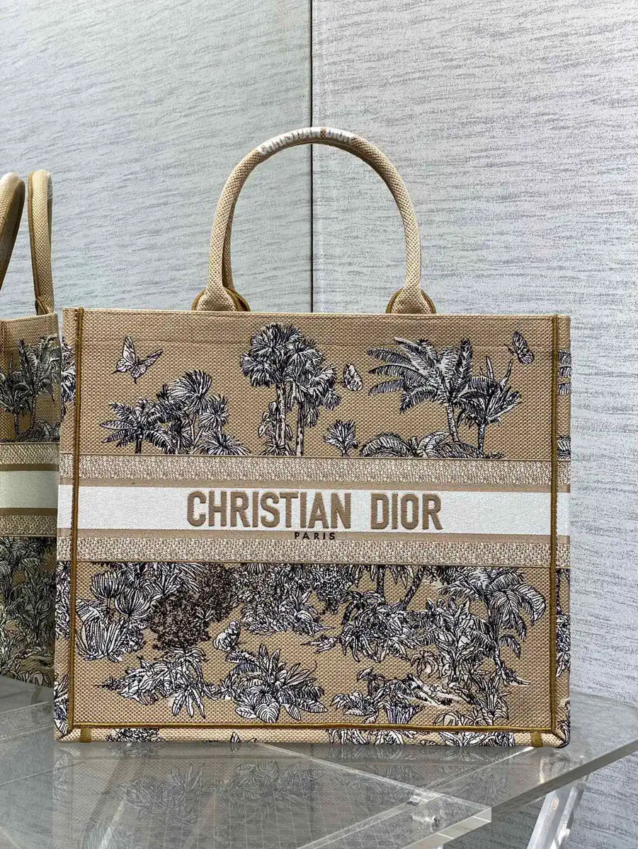 Dior Palm Tree Embroidered Tote Bag image 1