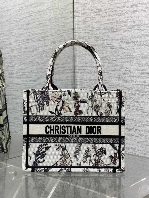 Dior Floral Embroidered Tote Bag image 1