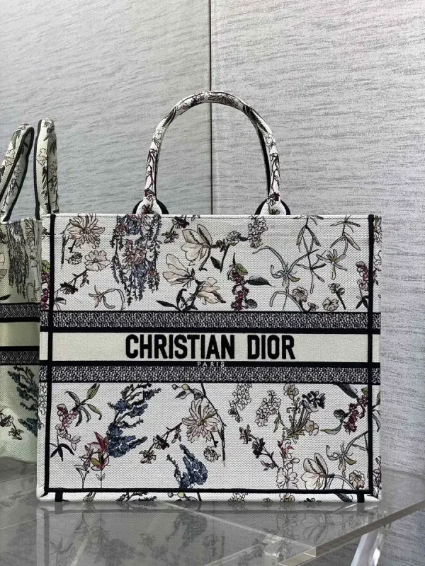Dior Floral Embroidered Tote Bag image 1