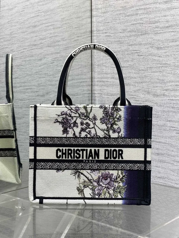 Dior Floral Embroidered Tote Bag image 1