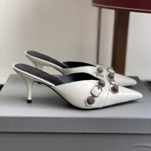 Pointed Toe Studded Mule High Heels image 1