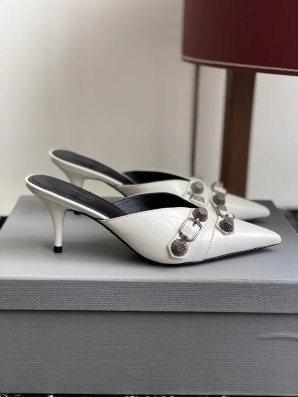 Pointed Toe Studded Mule High Heels image 1