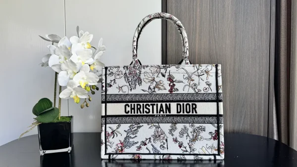 Dior Floral Embroidered Book Tote Bag image 1