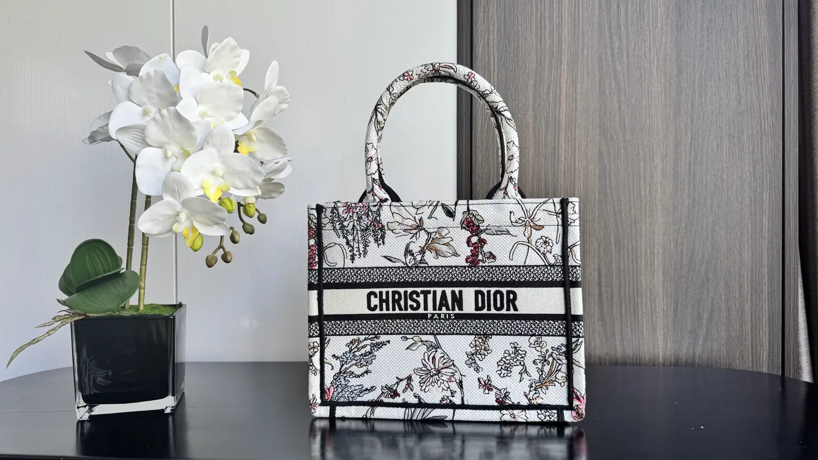 Dior Floral Embroidered Book Tote Bag image 1