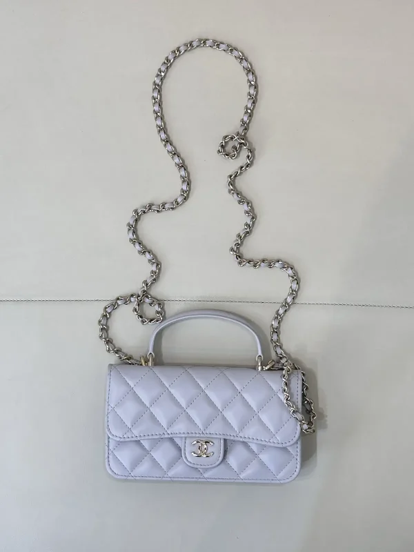Chanel Quilted Top Handle Bag with Chain Strap image 1