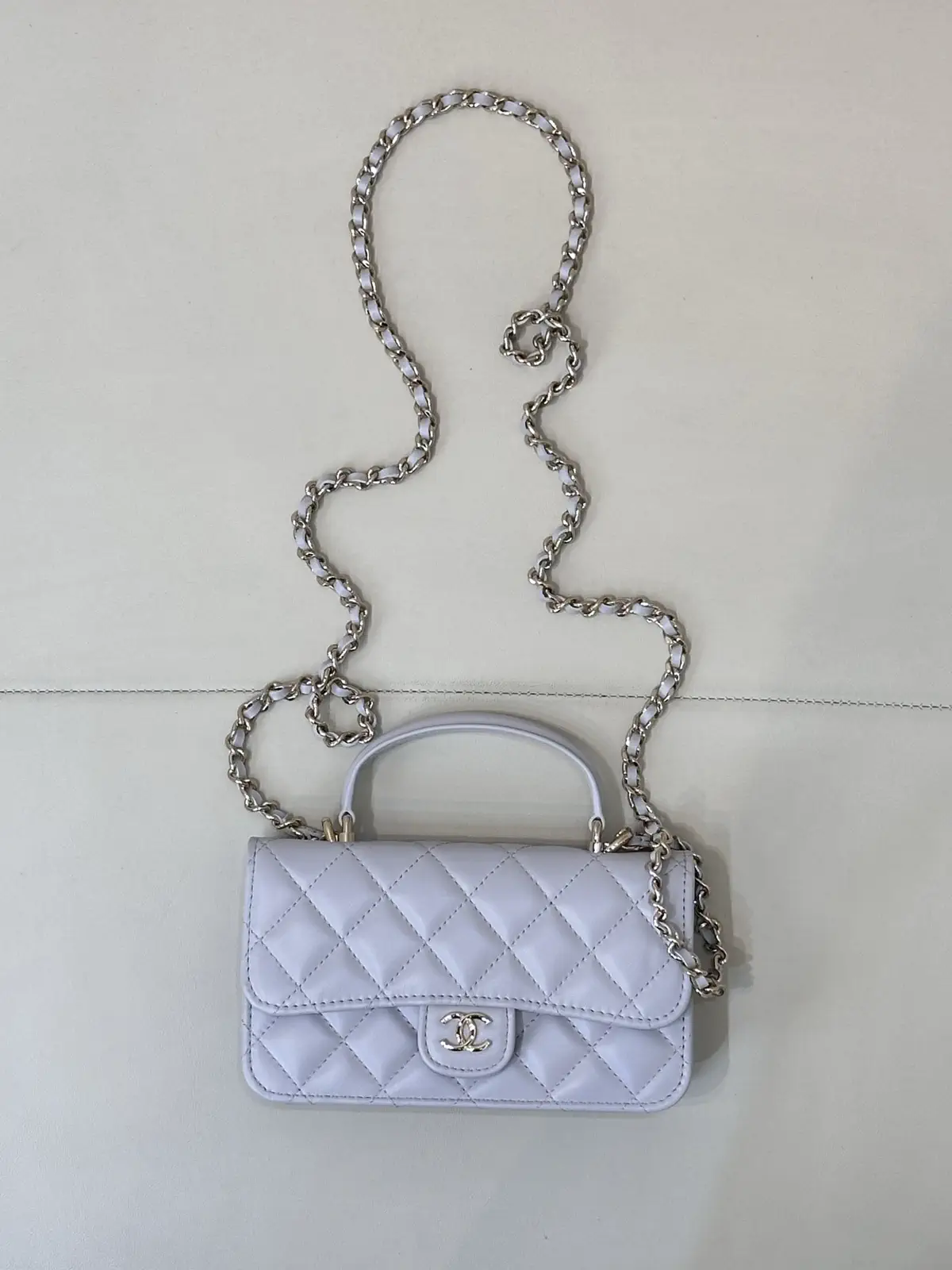 Chanel Quilted Top Handle Bag with Chain Strap image 1