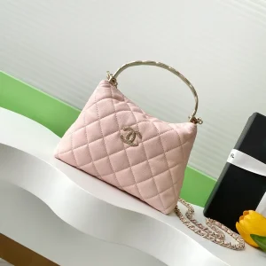 Chanel Light Pink Quilted Top Handle Bag image 1