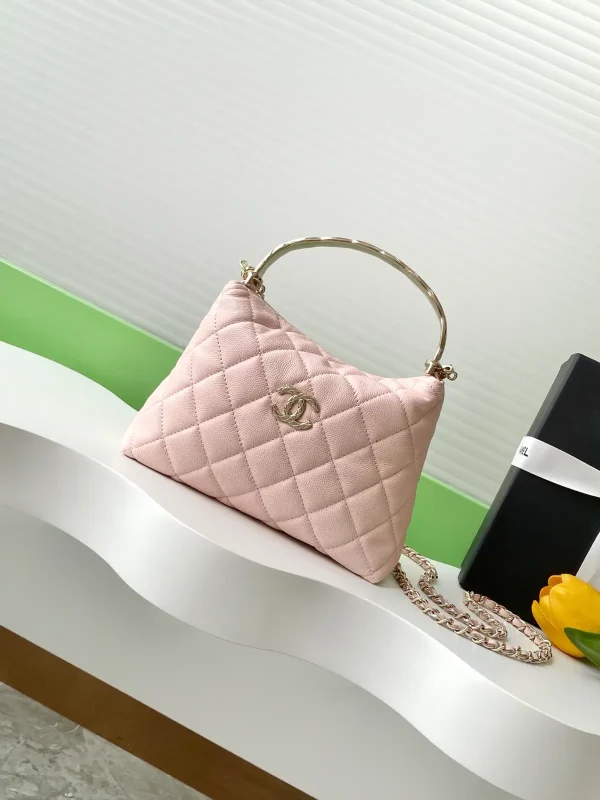 Chanel Light Pink Quilted Top Handle Bag image 1