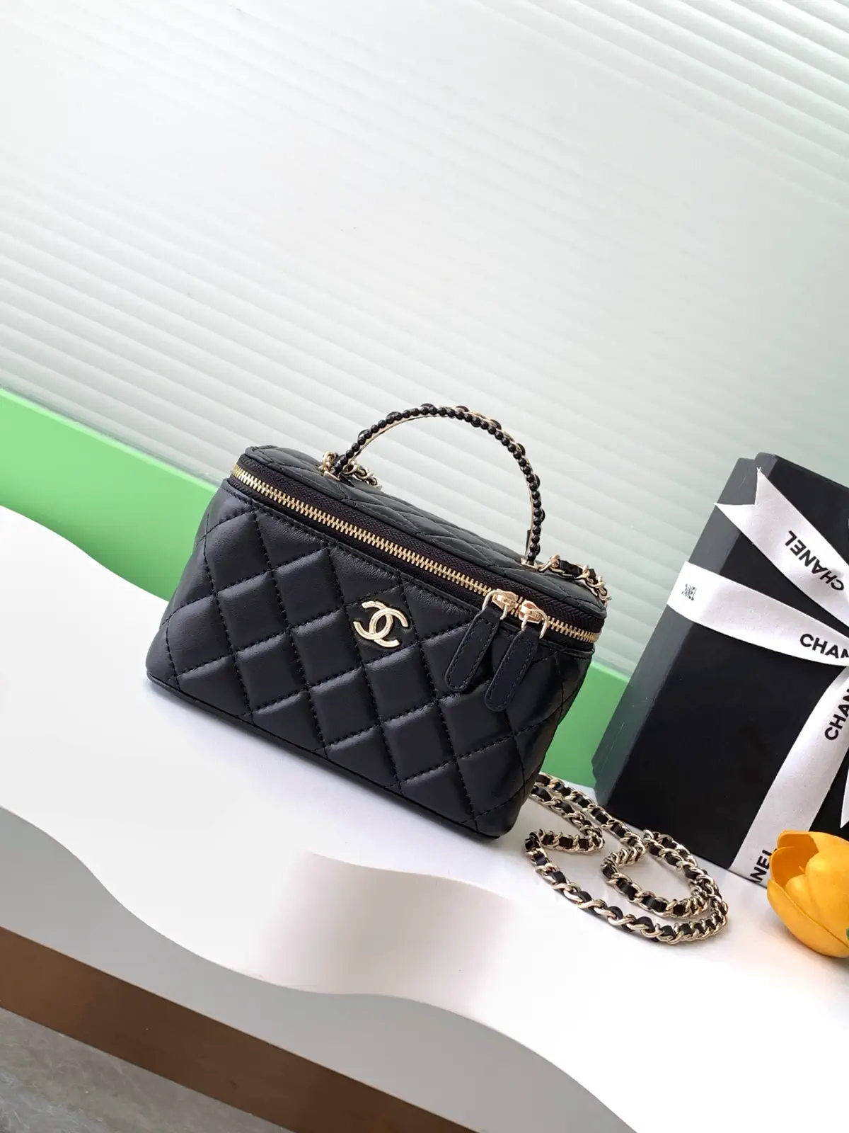 Chanel Quilted Vanity Bag with Chain Handle image 1
