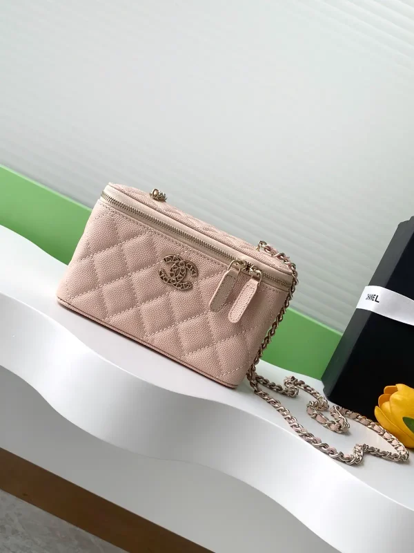 Chanel Quilted Cosmetic Bag with Chain Strap image 1