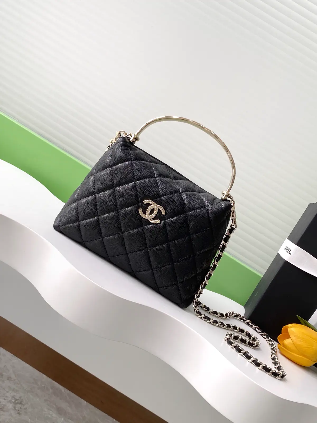 Chanel Quilted Top Handle Bag with Detachable Chain image 1