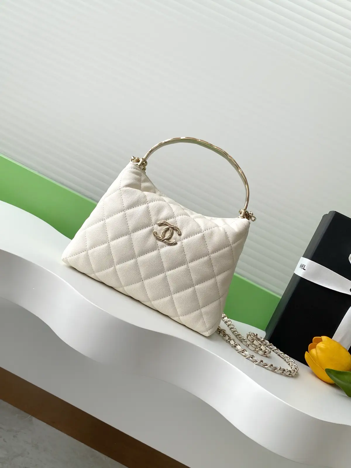 Chanel Quilted Top Handle Bag with Detachable Chain image 1