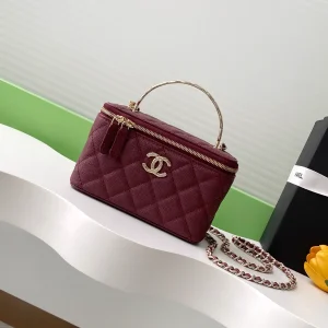 Chanel Quilted Metal Handle Vanity Bag image 1
