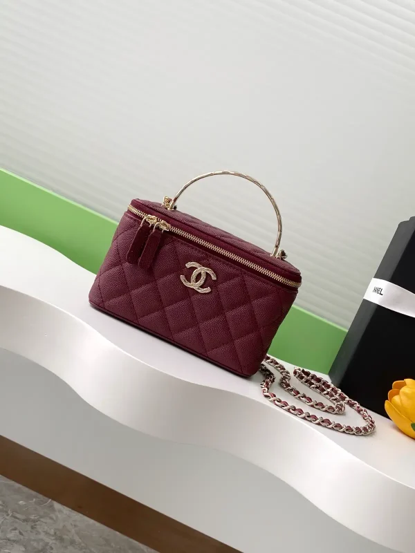 Chanel Quilted Metal Handle Vanity Bag image 1