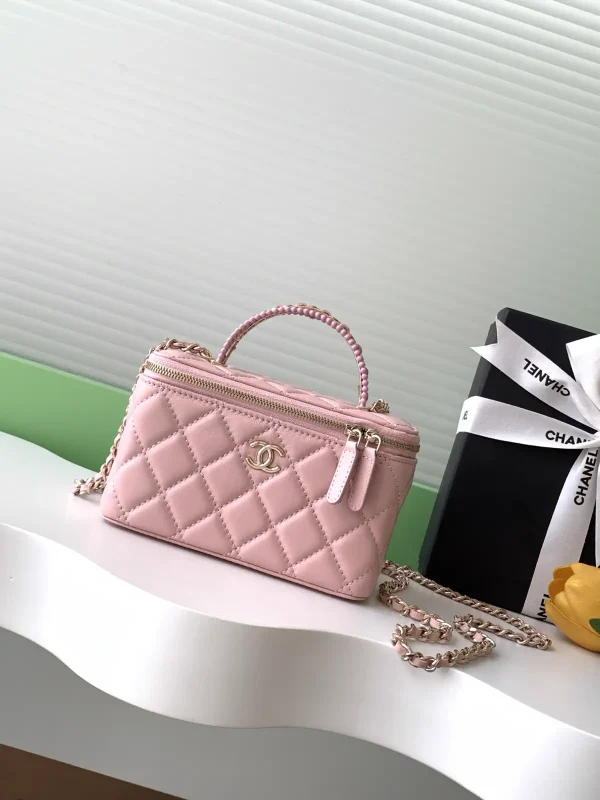 Chanel Quilted Top Handle Vanity Bag with Chain Strap image 1