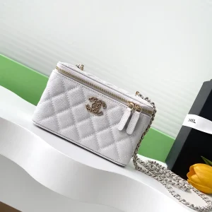 Chanel Quilted Cosmetic Bag with Chain Strap image 1