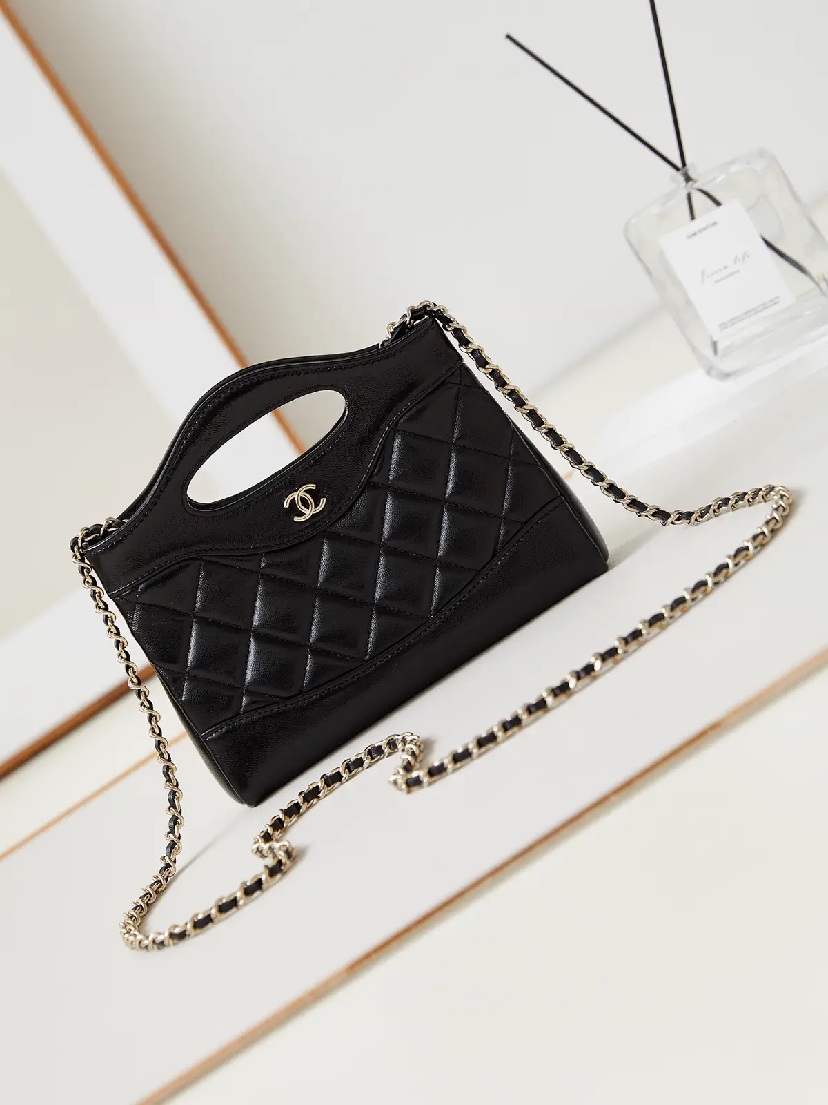 Chanel Black Quilted Nano Bag with Chain Strap image 1