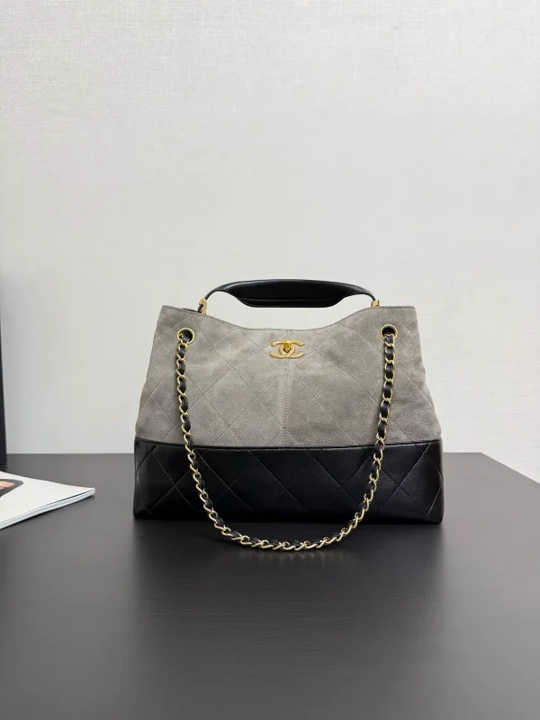 Chanel Quilted Suede and Leather Shoulder Bag image 1