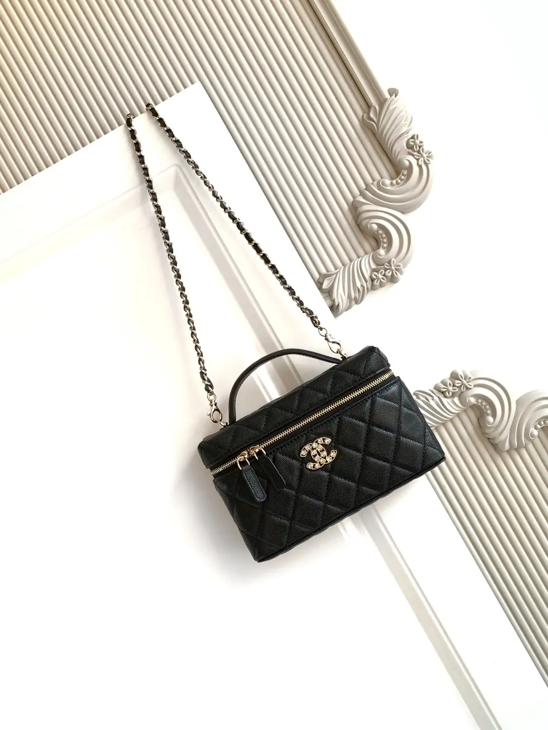 Chanel Quilted Top Handle Bag with Detachable Chain Strap image 1