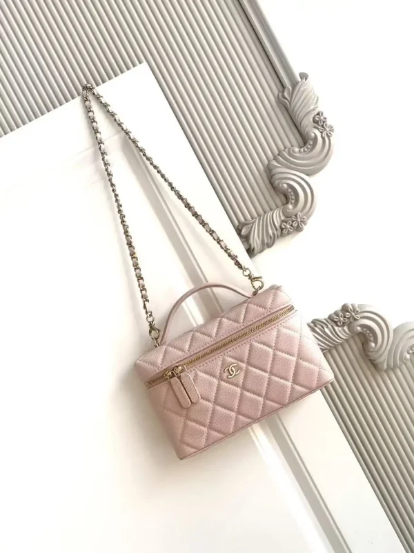 Chanel Quilted Top Handle Bag with Chain Strap image 1