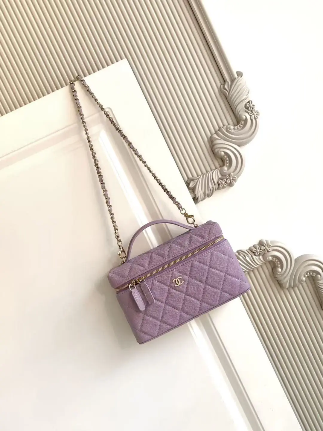 Chanel Quilted Top Handle Bag with Detachable Chain Strap image 1