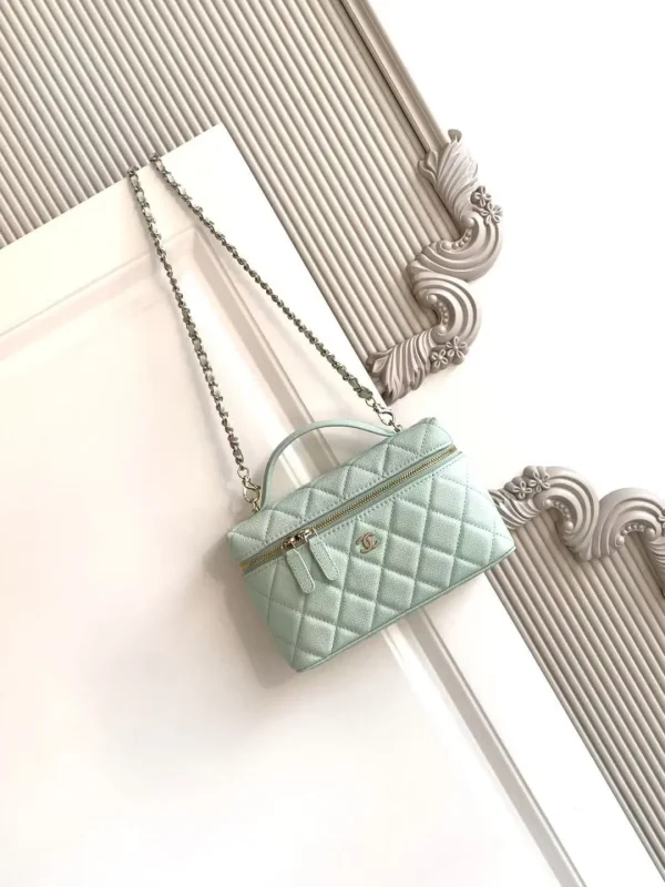 Chanel Quilted Top Handle Bag with Chain Strap image 1