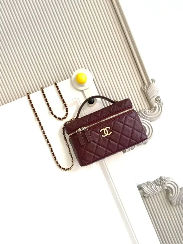 Chanel Quilted Top Handle Bag with Chain Strap image 1