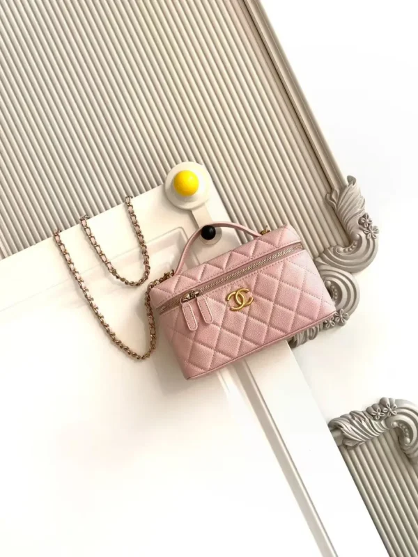 Chanel Quilted Top Handle Bag with Chain Strap image 1