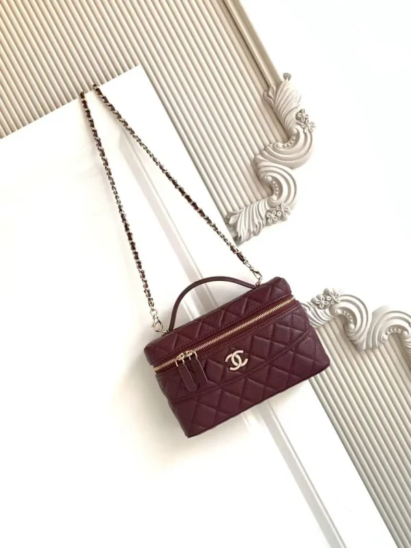 Chanel Quilted Top Handle Bag with Chain Strap image 1