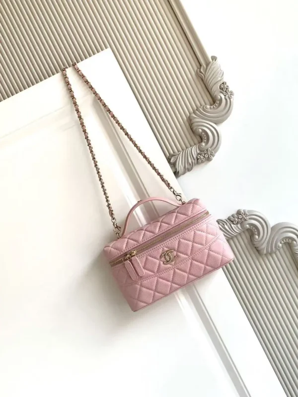 Chanel Quilted Top Handle Bag with Chain Strap image 1