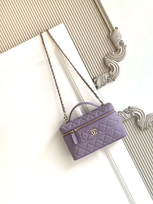 Chanel Quilted Top Handle Bag with Chain Strap image 1