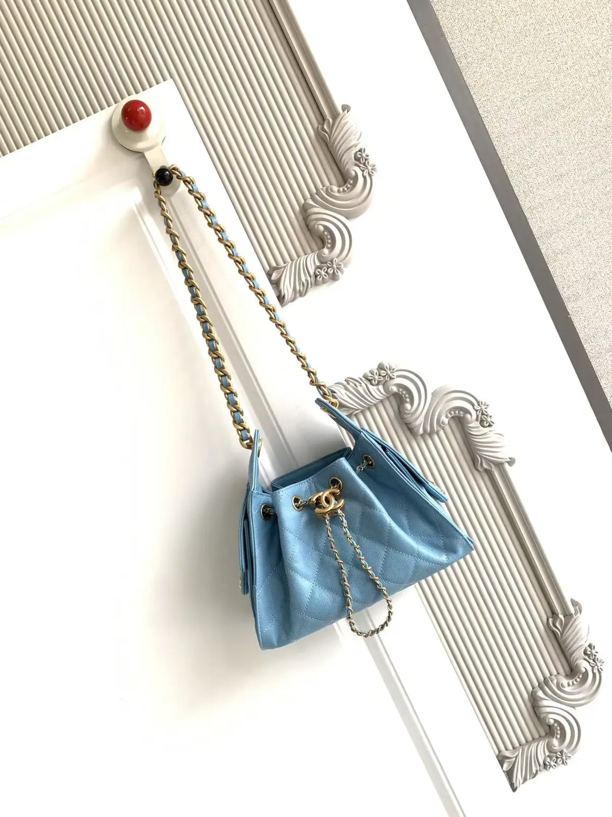 Chanel Quilted Drawstring Bucket Bag image 1