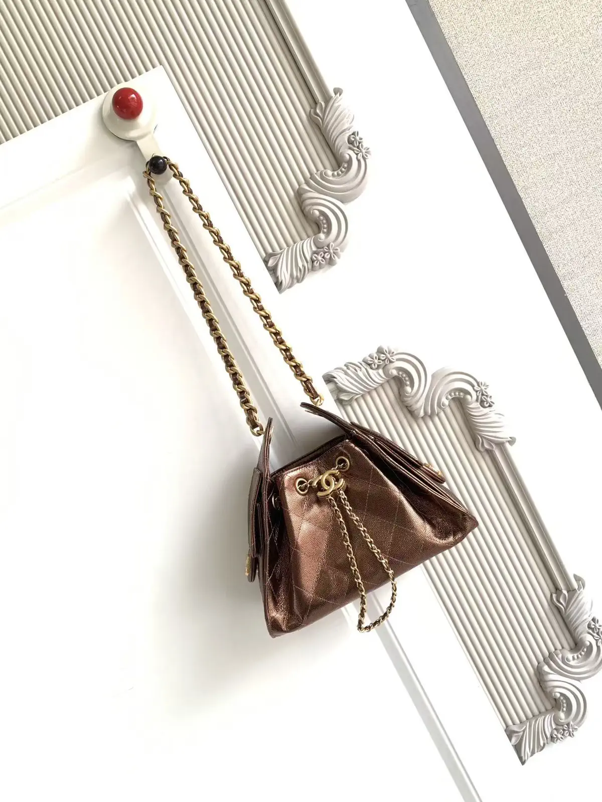 Chanel Quilted Drawstring Bucket Bag image 1