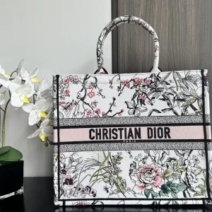 Dior Floral Embroidered Book Tote Bag image 1