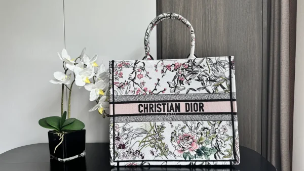 Dior Floral Embroidered Book Tote Bag image 1