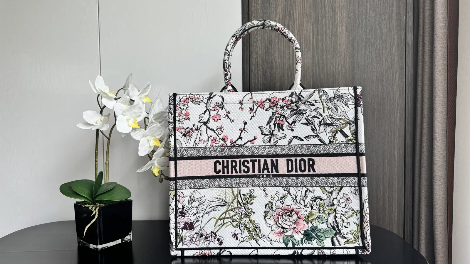 Dior Floral Embroidered Book Tote Bag image 1